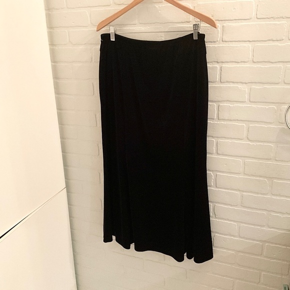 Vintage Y2K Maxi Skirt Velvet Black Dark Romantic Whimsy Goth Witchy Fairy Sz 14 - Picture 5 of 5